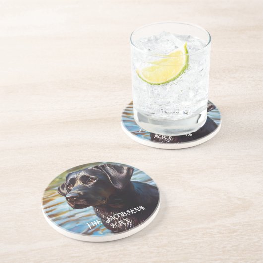 水の中の黒い研究室 コースター (側面)