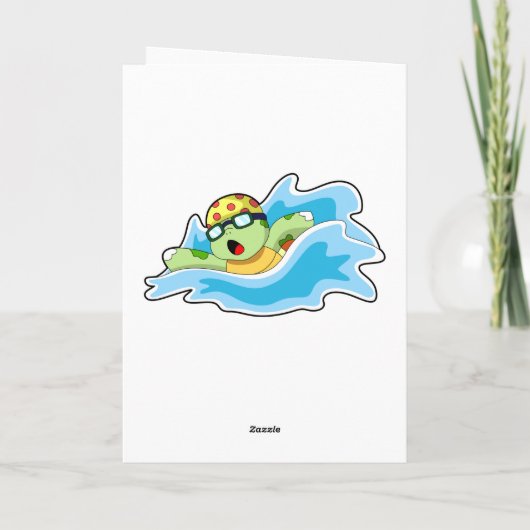 水の中を泳ぐカメ カード (裏面)