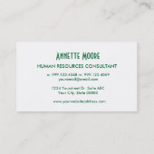 水の人的資源のコンサルタントのシンプルなスタイルV57 名刺 (裏面)