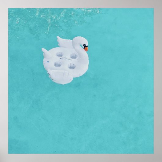 水の体で膨張する白い白鳥 ポスター (正面)