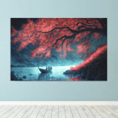 水の体に乗る船 キャンバスプリント (インサイチュ (ウッドフロア))