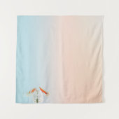 水の体上の白ペリカン タペストリー (正面(横))