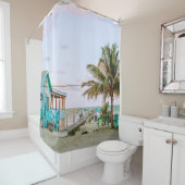 水の体近くの青木造住宅 シャワーカーテン (インサイチュ)