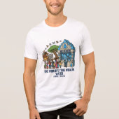 水の保全は世界の真の豊かさ トライブレンドTシャツ (正面)