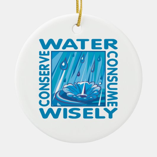 水の保全 セラミックオーナメント (正面)