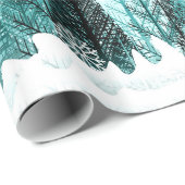 水の冬の森林で落ちる雪片 ラッピングペーパー (ロールコーナー)