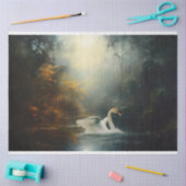 水の切り離しの中で1羽の白鳥を活性化させる 薄葉紙 (クラフト)