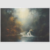 水の切り離しの中で1羽の白鳥を活性化させる 薄葉紙 (正面)