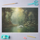 水の切り離しの中で2羽の白鳥を若返らせる 薄葉紙 (クラフト)