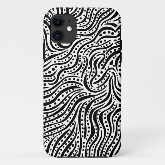 水の動き – 白黒 Case-Mate iPhoneケース (裏面)