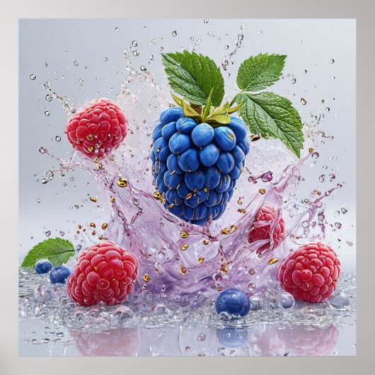 水の動的なスプラッシュ ポスター (正面)