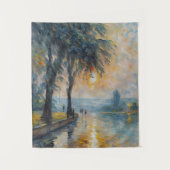 水の印象派の風景芸術による穏やかな夕日 タペストリー (正面)