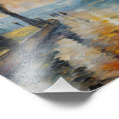 水の印象派の風景芸術による穏やかな夕日 フォトプリント            (角)