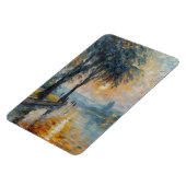 水の印象派の風景芸術による穏やかな夕日 マグネット (左側)