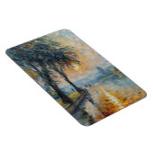 水の印象派の風景芸術による穏やかな夕日 マグネット (右側)