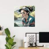 水の危険 – ゴルフアートプリント ポスター (ホームオフィス)