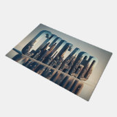 水の反射を持つシカゴ市 ドアマット (アングル)