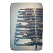 水の反射を持つシカゴ市 バスマット (正面縦)