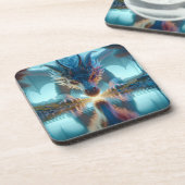 水の反射を見る神秘的なブルードラゴン コースター (左側)