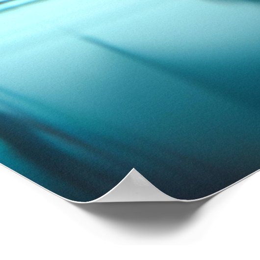 水の反射を見る神秘的なブルードラゴン ポスター (角)