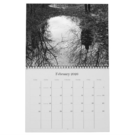 水の反射自然撮影カレンダー カレンダー (2月 2026)