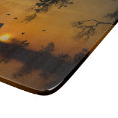 水の国と美しい馬と夕日 カッティングボード (角)