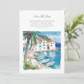 水の地中海の色は日付カードを保存 案内状 (スタンド正面)