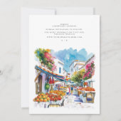 水の地中海の色は日付カードを保存 案内状 (裏面)