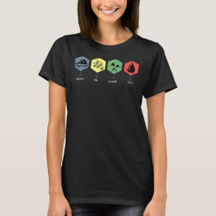 水の地球の空気は4つの要素を発射 Tシャツ