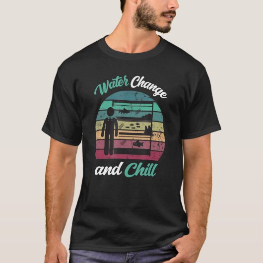 水の変化と冷たい魚のタンク恋人のアクアおもしろいー Tシャツ (正面)