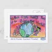 水の女の子が水をくれ ポストカード (正面/裏面)