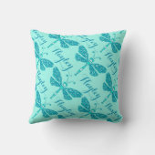 水の女の子の一流のトンボパターンクッションの枕 クッション (裏面)