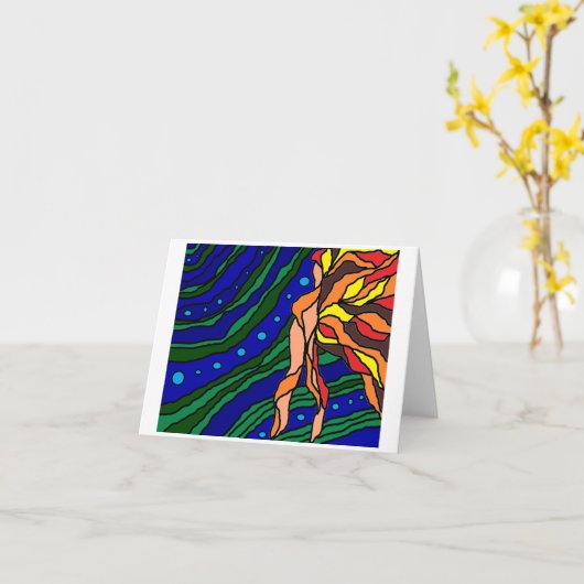 水の女性 カード (黄色い花)