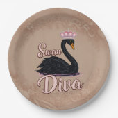 水の女王、黒い白鳥。 ペーパープレート (正面)