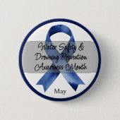 水の安全と水没の防止認識度 缶バッジ (正面)