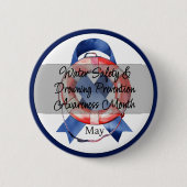 水の安全と溺死防止認識度ブイ 缶バッジ (正面)