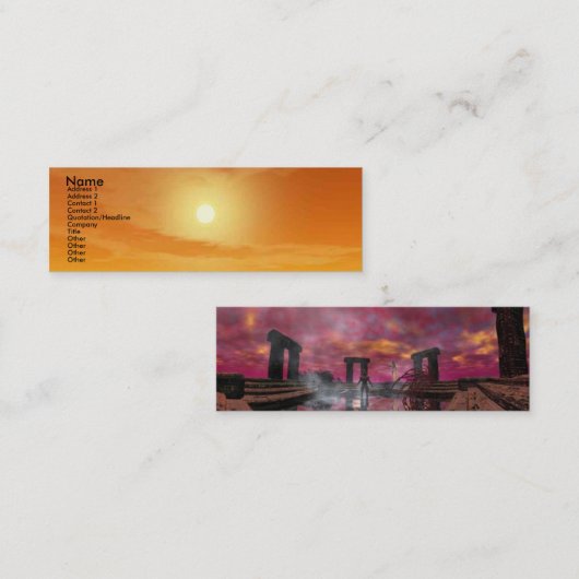 水の寺/砂漠太陽科学フィクション スキニー名刺 (正面/裏面)