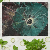 水の巨大なヴィンテージのアールデコの花 キッチンタオル (折り畳み)