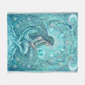 水の巫女 フリースブランケット (正面(横))