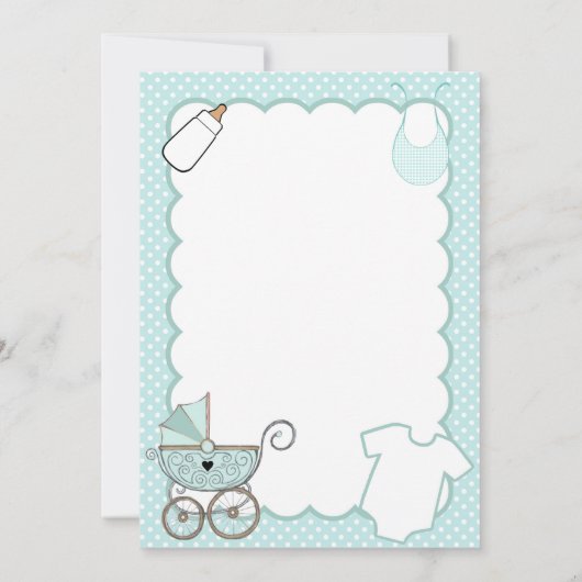 水の帆立貝のベビーシャワーの招待状をカスタマイズ 招待状 (裏面)