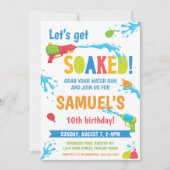 水の戦争の誕生日パーティー、任意の年齢を取得 招待状 (正面)