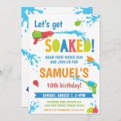 水の戦争の誕生日パーティー、任意の年齢を取得 招待状 (正面/裏面)