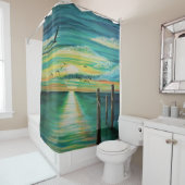水の日没のシャワー・カーテン シャワーカーテン (インサイチュ)