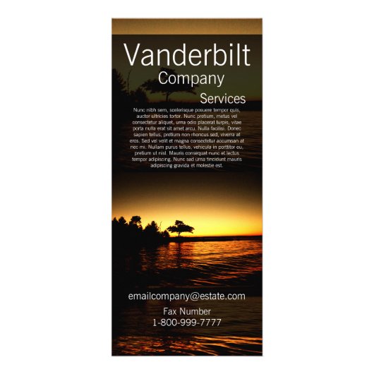 水の木のラックカードの上に行き先の夕日 ラックカード (正面)