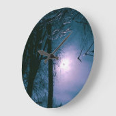 水の木の丸い（大きな）壁時計 ラージ壁時計 (傾斜)