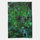 水の植物ラグーンの夜の写真の欠陥モザイク キッチンタオル (縦)