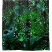 水の植物ラグーンの夜の写真の欠陥モザイク シャワーカーテン (正面)