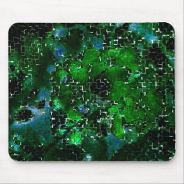 水の植物ラグーンの夜の写真の欠陥モザイク マウスパッド