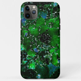 水の植物ラグーンの夜の写真の欠陥モザイク iPhone 11 PRO MAXケース