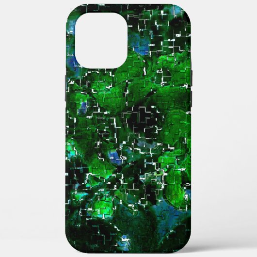 水の植物ラグーンの夜の写真の欠陥モザイク Case-Mate iPhoneケース (裏面)